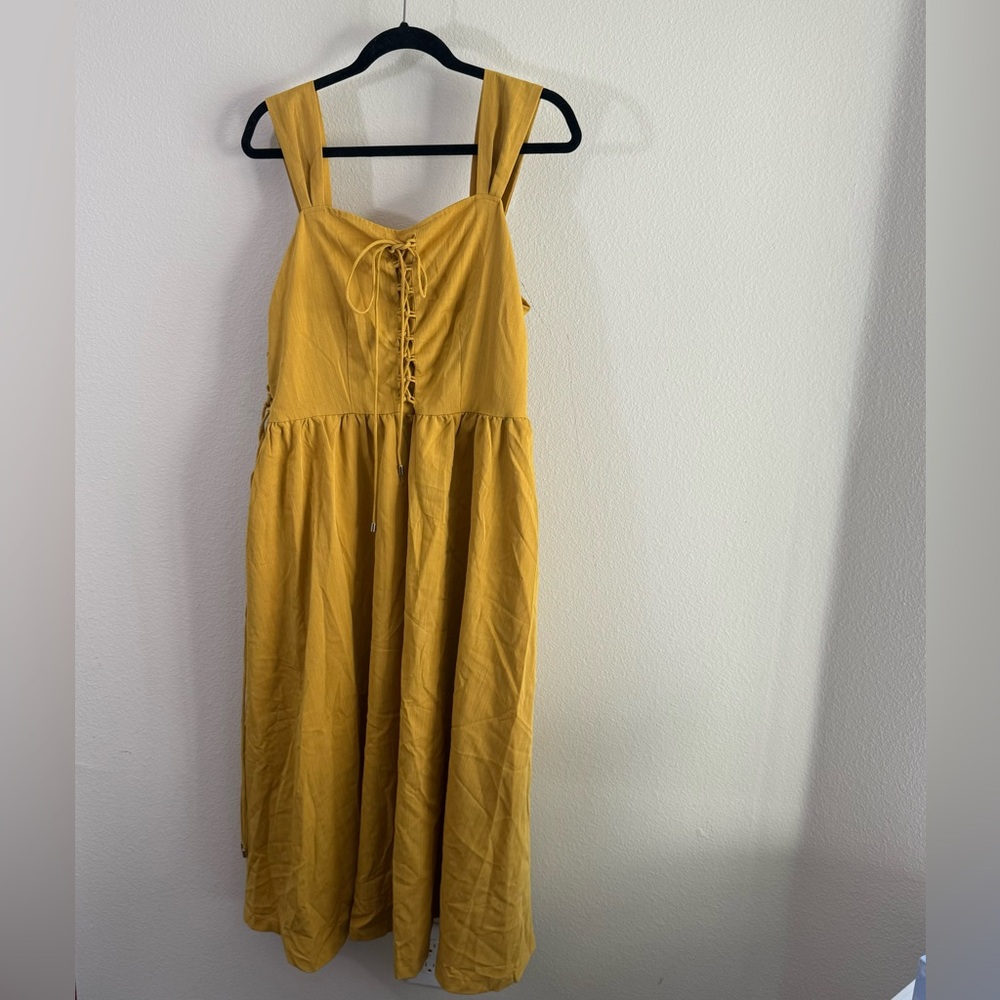 Scarlet Darkness Women Renaissance  Midi Dress Cottagecore Sleeveless Lace Up XL